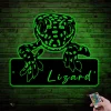 Custom Peeking Lizard Metal Wall Art Led Light, Personalized Lizard Name Sign Decoration For Home, Xmas Gift, Kid Room Nursery Decoration