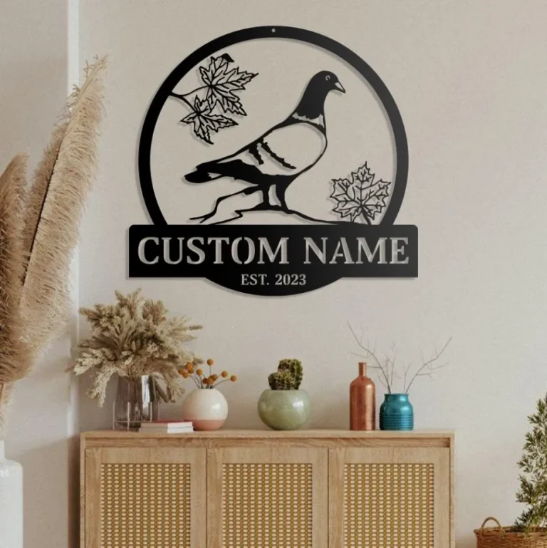 Custom Pigeon Bird Monogram Metal Wall Art Led Lights, Personalized Pigeon Bird Metal Signs, Pigeon Bird Neon Sign Wall Decor, Home Decor