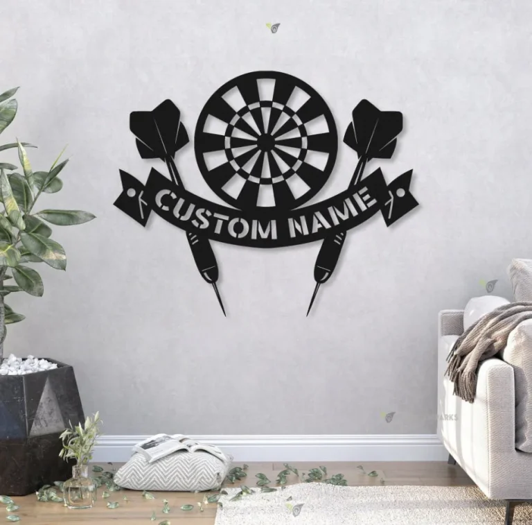 Custom Darts Sport Monogram Metal Wall Art Led Lights, Darts Metal Signs, Darts Sport Metal Wall Decor, Darts Sport Wall Hanging, Xmas Gift