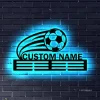 Personalized Name Soccer Medal Hanger With Led Lights, Medal Holder Display Rack For Awards & Ribbons, Soccer Team Gift Decor, Home Decor