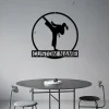 Custom Girl Karate Martial Arts Metal Wall Art With Led Lights, Personalized Kid Karate Name Sign, Home Decor