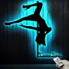 Custom Pole Dance Wall Art With Led Lights, Metal Pole Dancer Sign, Pole Dance Decor, Gift For Her, Pole Dance Lover, Dancing Room Decor