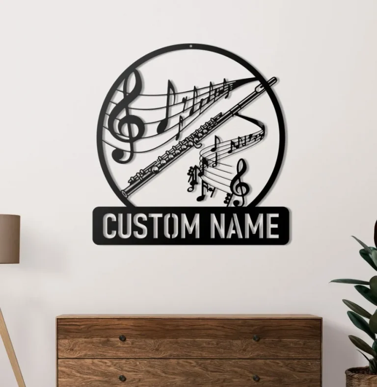 Personalized Flute Metal Sign Led Lights, Flute Metal Wall Art, Flute Sign, Gift For Flute Player, Home Decor Dad Gifts, Music Room Decor