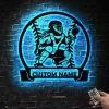 Personalized Softball Catcher Metal Wall Art Led Lights, Gift For Daughter Softball Lover Catcher Girl Sign, Birthday Gift Dorm Decoration