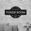 Personalized Poker Metal Wall Art Led Lights, Poker Game Room Decor, Gamer Gift Custom Monogram Sign Royal Flush Sign, Poker Lover Gift