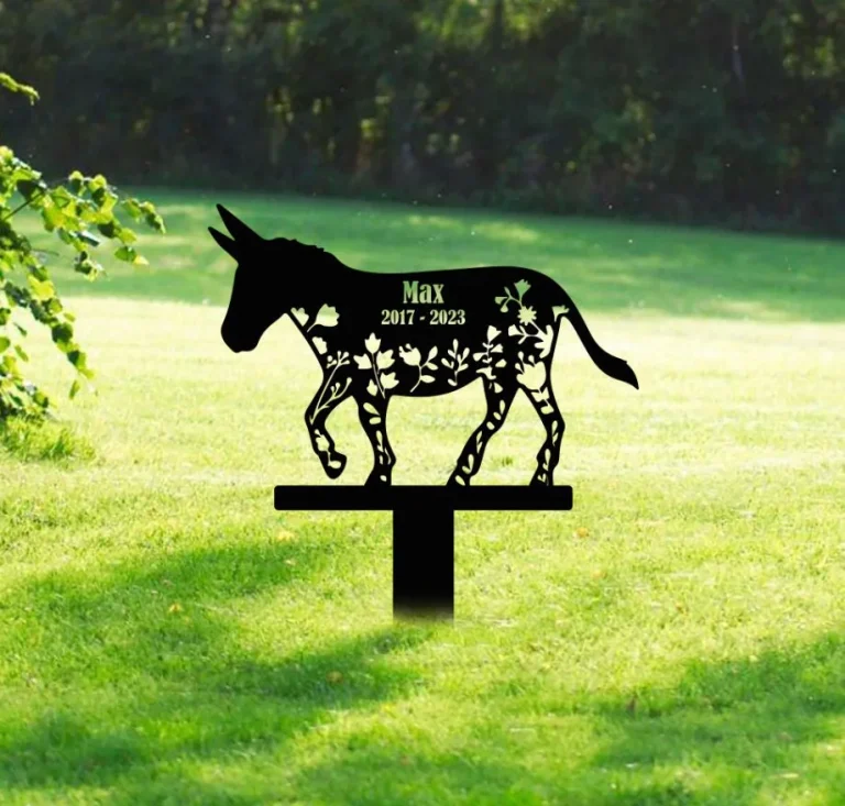 Custom Donkey Memorial Metal Stake, Donkey Loss Bereavement Stake, Pet Grave Stake, Pet Loss, Garden Decor, Donkey Remembrance Grave Marker