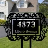 Custom Metal Yard Sign Stake, Personalized Address Sign, House Number Sign, Housewarming Gift Custom Name Sign, Front Door Stake, Garden Decor