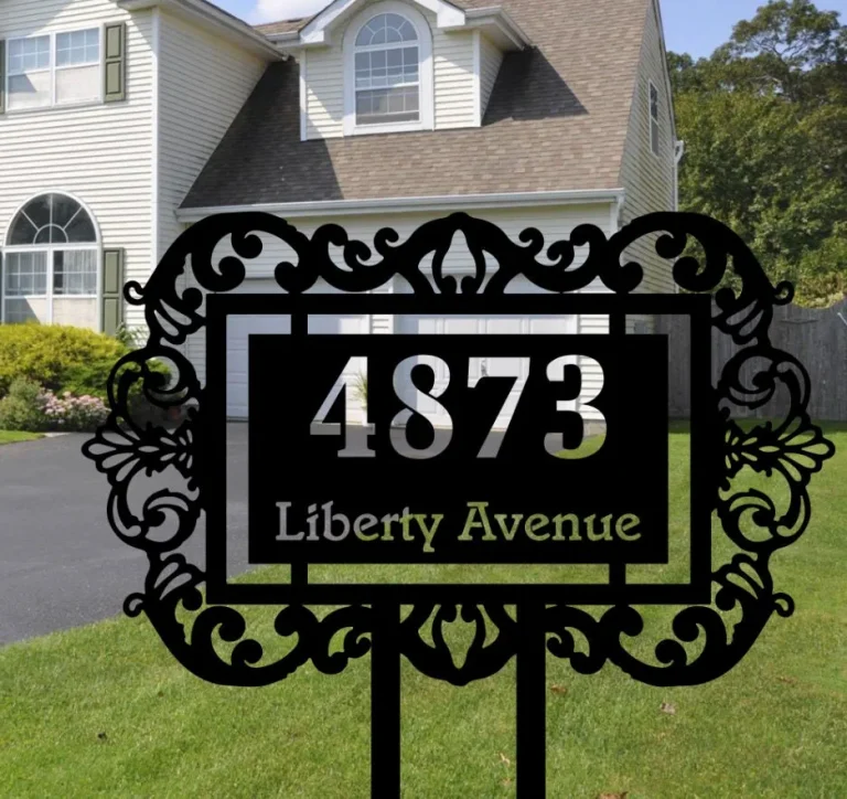 Custom Metal Yard Sign Stake, Personalized Address Sign, House Number Sign, Housewarming Gift Custom Name Sign, Front Door Stake, Garden Decor