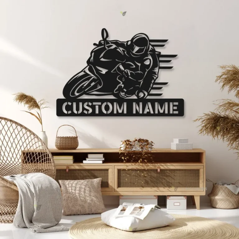 Personalized Motorcycle Racing Custom Metal Led Light Sign Biker Name Sign Motorcycle Moto Gp Sign Birthday Gift Wedding Gift Christmas Gift For Biker