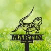 Custom Bearded Dragon Memorial Metal Stake, Lizard Pet Loss Memorial, Sympathy Gift, Garden Decor, Metal Yard Art, Bearded Dragon Sign