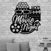 Custom Movie And Popcorn Metal Wall Art Led Light Personalized Family Cinema Home Theater Name Sign Home Decor Birthday Gift Xmas Gift