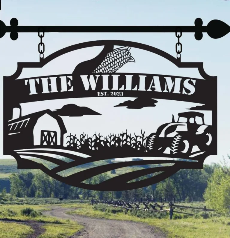 Custom Metal Farmhouse Sign, Personalized Farmhouse Metal Entrance Sign, Christmas For Family Gift, Ranch House Family Name Sign Farm Sign