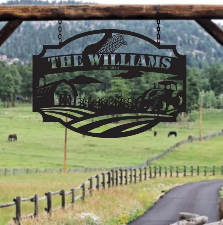 Custom Metal Farmhouse Sign, Personalized Farmhouse Metal Entrance Sign, Christmas For Family Gift, Ranch House Family Name Sign Farm Sign