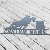 Personalized Barrel Racing Metal Wall Art Led Light, Custom Racer Name Art Decoration Hanging For Home Motorcycle Metal Home Decor Xmas Gift