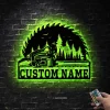 Custom Chainsaw Wood Metal Wall Art Led Light, Personalized Woodworker Name Sign Decoration For Room, Woodworker Home Decor, Woodworker Sign