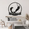 Custom Water Skiing Metal Wall Art Led Light - Personalized Wakeboarding Name Sign Home Decor - Ideal For Home Decor & Gift