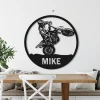 Personalized Dirt Bike Name Sign Home Motorcycle Decor Rider Decoration Custom Motocross Biker Metal Wall Art Led Lights Christmas Gift