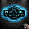 Personalized Family Poolside Sign Led Light, Swimming Pool Metal Sign, Pool Oasis Bar And Grill Metal Wall Decor, Patio Decor, Housewarming Gift