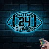 Personalized Football Player Metal Wall Art Led Light, Custom Football Lover Name Sign, Football Metal Decor, Football Player Gift, Xmas Gift