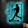 Custom Metal Baseball Sign With Led Light, Baseball Wall Decor, Baseball Gifts For Boys, Baseball Player Gifts, Baseball Jersey Custom