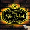 Custom Metal She Shed Sign With Led Lights, She Shed Wall Decor Craft Room Decor, Open 24 Hours, Women Cave Sign, Mom Cave Mother's Day Gift