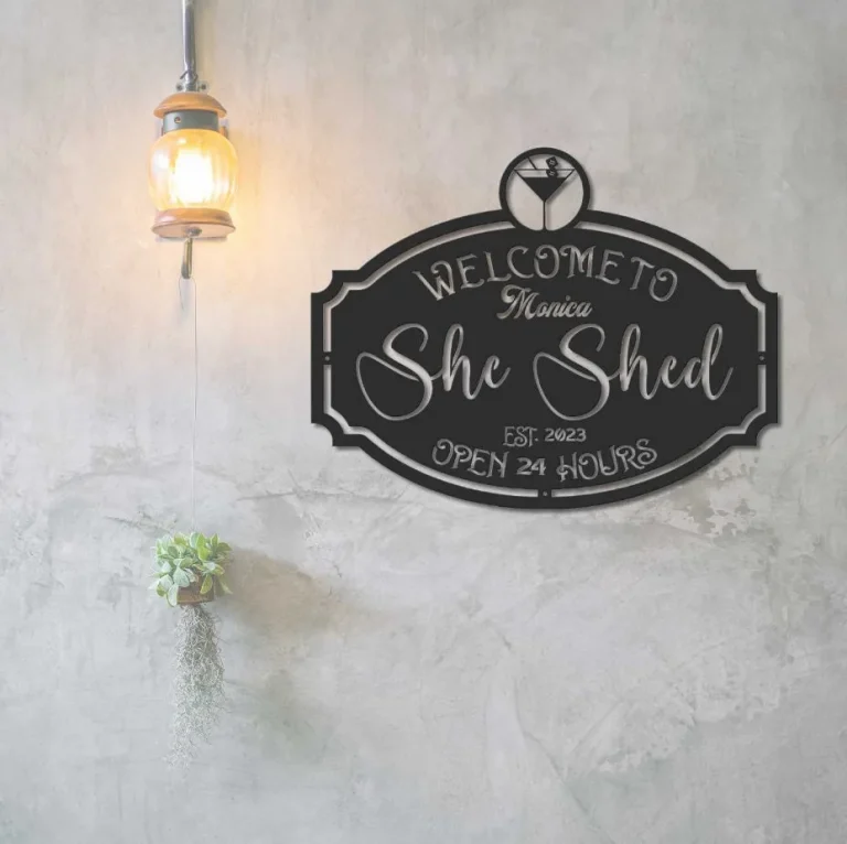 Custom Metal She Shed Sign With Led Lights, She Shed Wall Decor Craft Room Decor, Open 24 Hours, Women Cave Sign, Mom Cave Mother's Day Gift