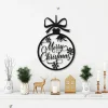 Merry Christmas Metal Sign, Minimalit Snowflake Text Sign Metal Wall Art, Living Room Front Door Corridor Decor Housewarming Gift Wedding Gift