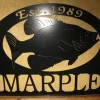Metal Fish Sign With Crappie Fish, Metal Wall Art, Metal House Sign