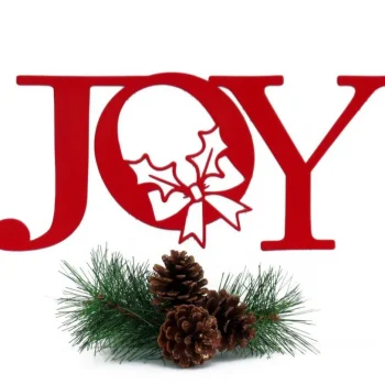 Christmas Joy Metal Sign - Red, Christmas Decor, Joy, Christmas, Christmas Signs, Christmas Wreath, Signs