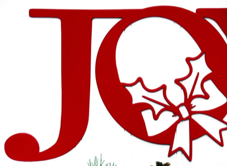 Christmas Joy Metal Sign - Red, Christmas Decor, Joy, Christmas, Christmas Signs, Christmas Wreath, Signs