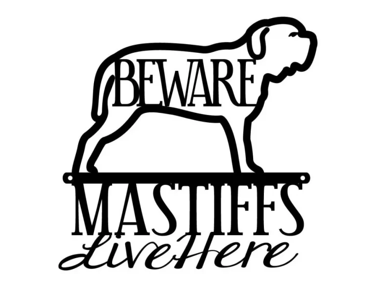 Neapolitan Mastiffs Live Here Metal Sign - Black, Neapolitan Mastiff, Mastiff, Door Sign, Metal Wall Art, Dog