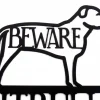 Pitbulls Live Here Metal Sign - Black, Natural Ears, Pitbull Dog, Outdoor Sign, Dog, Dog Breed