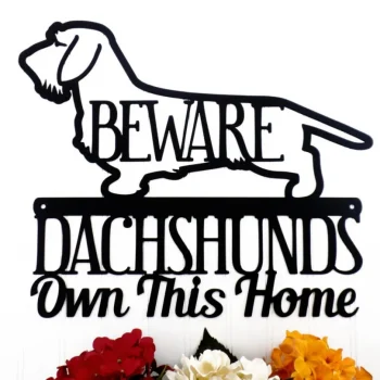 Wire Haired Dachshunds Own This Home Metal Sign - Black, Weiner Dog, Outdoor Sign, Door Sign, Dachshund Gift