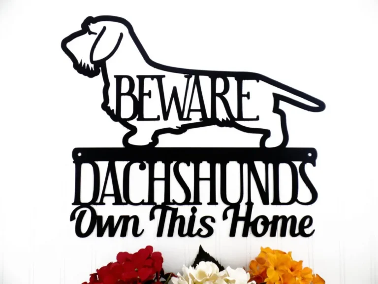 Wire Haired Dachshunds Own This Home Metal Sign - Black, Weiner Dog, Outdoor Sign, Door Sign, Dachshund Gift