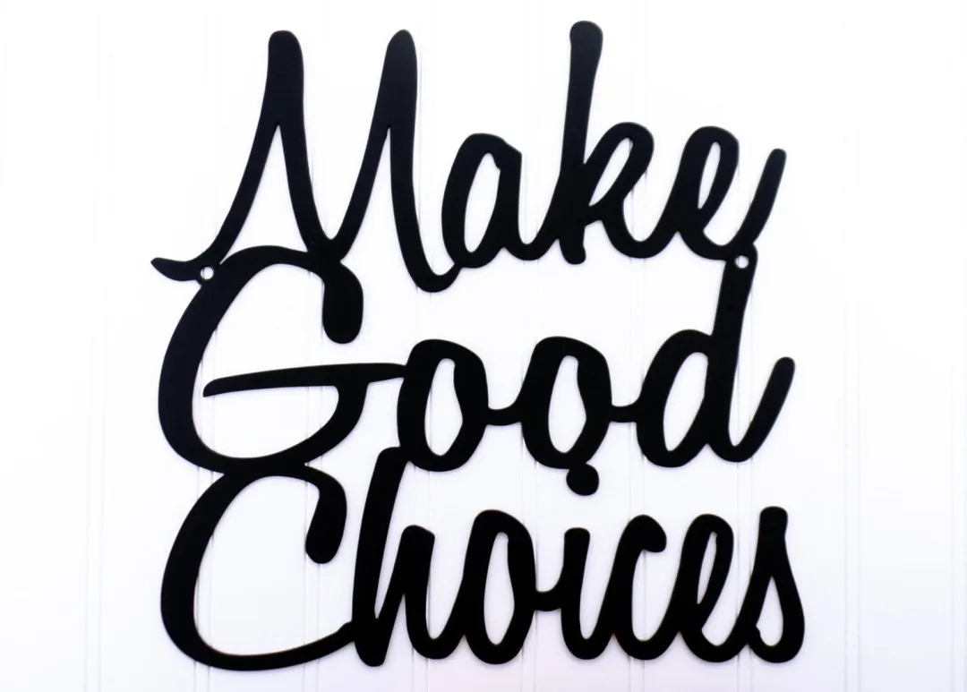 il_fullxfull.703584761_qob0_1024x1024_2x_f413cb9f-4787-4cbe-8c3c-863b0926c2dd.webp Make Good Choices Metal Sign - Black, Wall Quote, Word Art, Wall Art, Outdoor Sign, Metal Wall Art, Signage