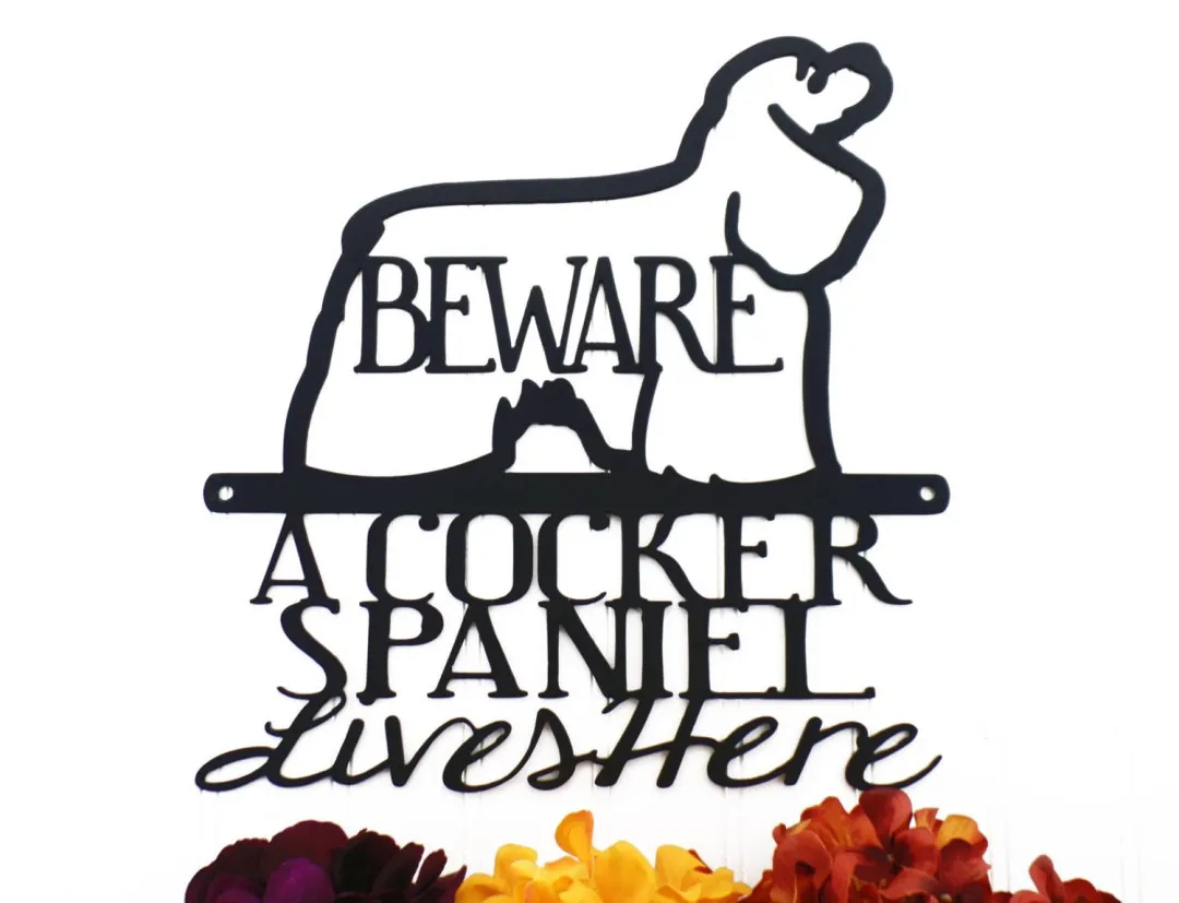 il_fullxfull.725138523_kdcn_1024x1024_2x_bb399c32-6841-426f-9806-499053ec0f94.webp Cocker Spaniel Metal Wall Art, Dog Lover Gift, Dog Mom, Metal Sign, Wall Hanging, Outdoor Sign, Matte Black Shown, 1
