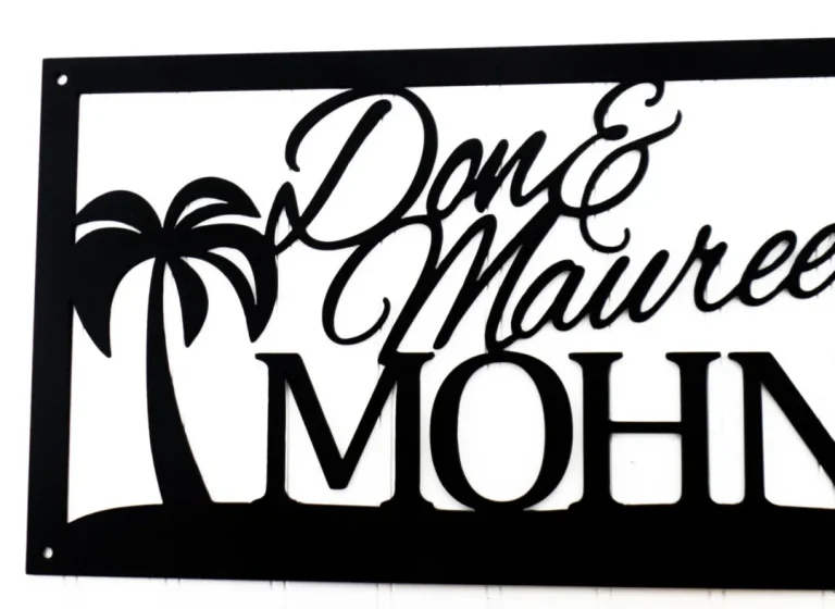 Custom Beach House Metal Sign, Palm Trees, Family Name Sign, Name Sign, Metal Wall Art, Outdoor Sign, Tropical, Beach