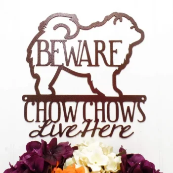 Chow Chow Dog Wall Art, Metal Wall Art, Metal Sign, Beware Of Dog Sign, Outdoor Sign, Dog Mom Gift, Laser Cut Steel