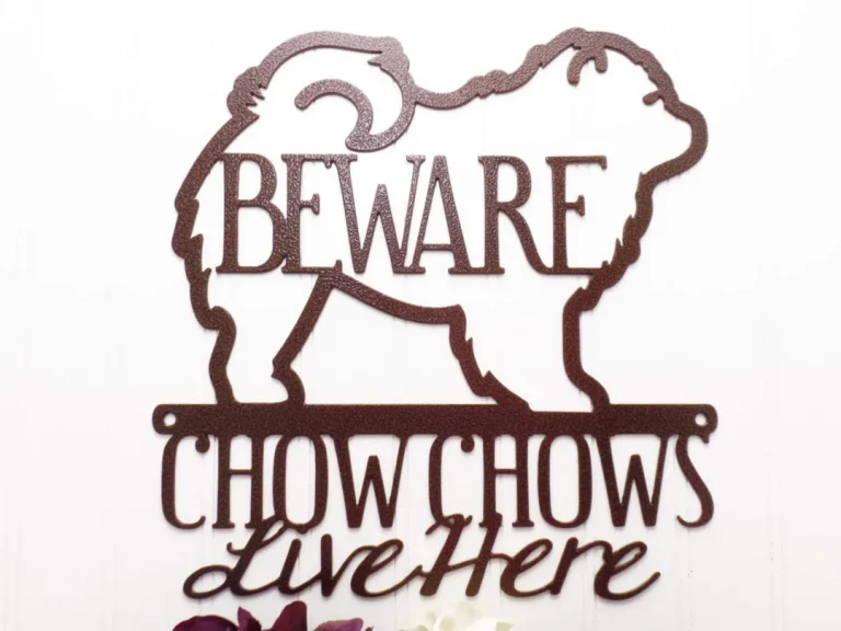 Chow Chow Dog Wall Art, Metal Wall Art, Metal Sign, Beware Of Dog Sign, Outdoor Sign, Dog Mom Gift, Laser Cut Steel