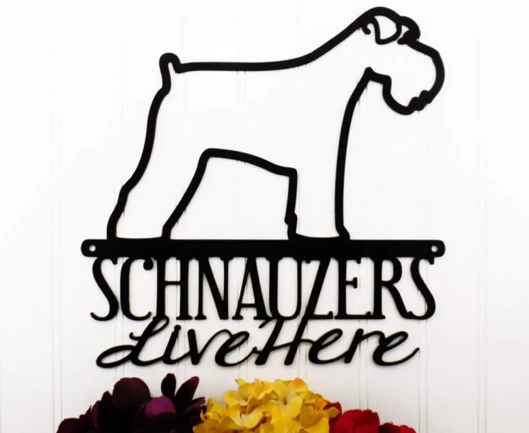 Schnauzers Live Here Metal Sign - Black, Outdoor Sign, Schnauzers, Metal Wall Art, Door Signs, Wall Hanging