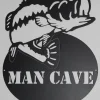 Man Cave Sign With Bass Metal Wall Art Home Decor