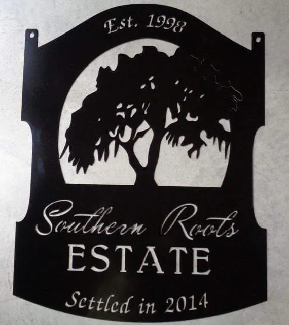 il_fullxfull.794421324_qfae_1024x1024_2x_f94adc1d-7536-493e-b6d7-53017e58343c.webp Metal Live Oak Sign With Gorgeous Live Oak Tree Draped In Spanish Moss, Metal Wall Art, Metal House Sign