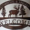 Metal Buck Sign Personalized Welcome Sign With Your Name Or Farm Name, Metal Wall Art, Metal House Sign