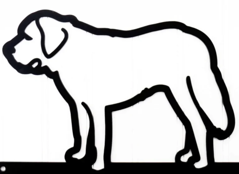 St Bernard Lives Here Metal Sign - Black, Saint Bernard, Door Sign, Wall Hanging, Wall Plaque, Wall Art, Plaque