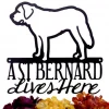 St Bernard Lives Here Metal Sign - Black, Saint Bernard, Door Sign, Wall Hanging, Wall Plaque, Wall Art, Plaque