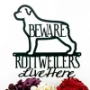 Rottweilers Live Here Metal Sign - Black, Metal Wall Art, Rottweiler, Dog, Dog Breed