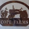 Farm Address Sign, Metal Corn Stalks Oliver Tractor Sign,, Metal Wall Art, Metal House Sign