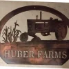 Farm Address Sign, Metal Corn Stalks Oliver Tractor Sign,, Metal Wall Art, Metal House Sign