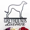 Greyhounds Live Here Metal Sign - Silver, Greyhound, Hound, Metal Wall Art, Wall Decor, Signs, Dog