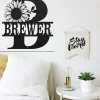Sunflower Split Letter Custom Family Name Metal Sign,metal Monogram Sign, Door Hanger, Metal Decorative Wall Art